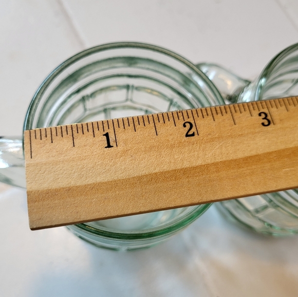 Lot of 2 Rootbeer Barrel Mugs 8 oz Aqua Glass Tinted Depression Anchor Hocking - Picture 6 of 6